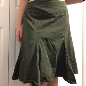 Cato Dark Green Knee-Length Skirt